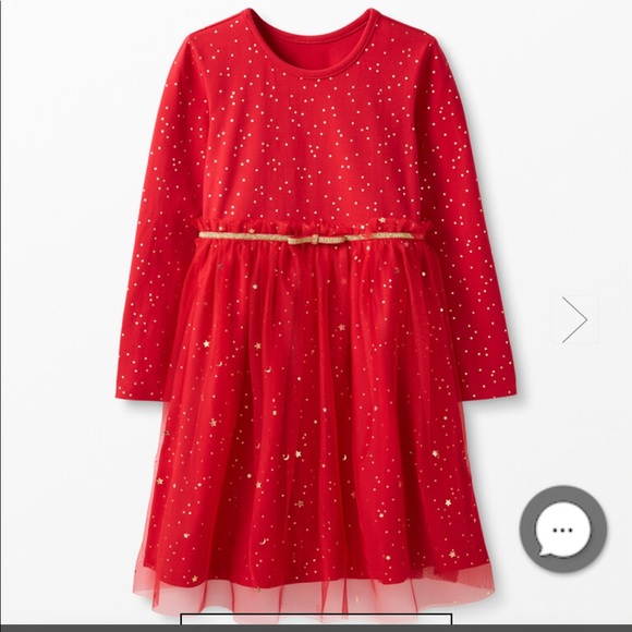 Hanna Andersson Other - Hanna Andersson Shimmer star dress in soft tulle red and gold 8 NEW holiday